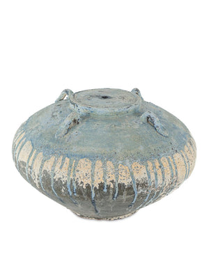 Currey & Company Catania Antique Blue Drip Table Lamp – Handcrafted Terracotta With Unique Glaze, 2ft Bold Statement Piece Blue Terracotta 6000-1044-currey-company