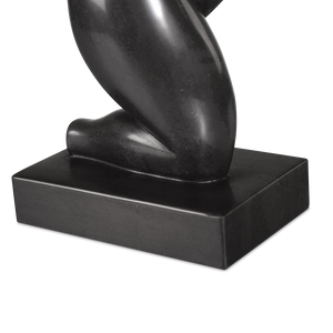 Greek Runner Black Marble Sculpture - Contemporary Design with Polished Finish for Elegant Spaces
