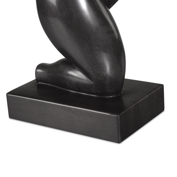 Greek Runner Black Marble Sculpture - Contemporary Design with Polished Finish for Elegant Spaces