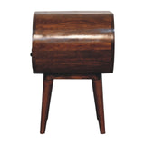 English Elm Solid Wood Large Chestnut Circular Open Bedside