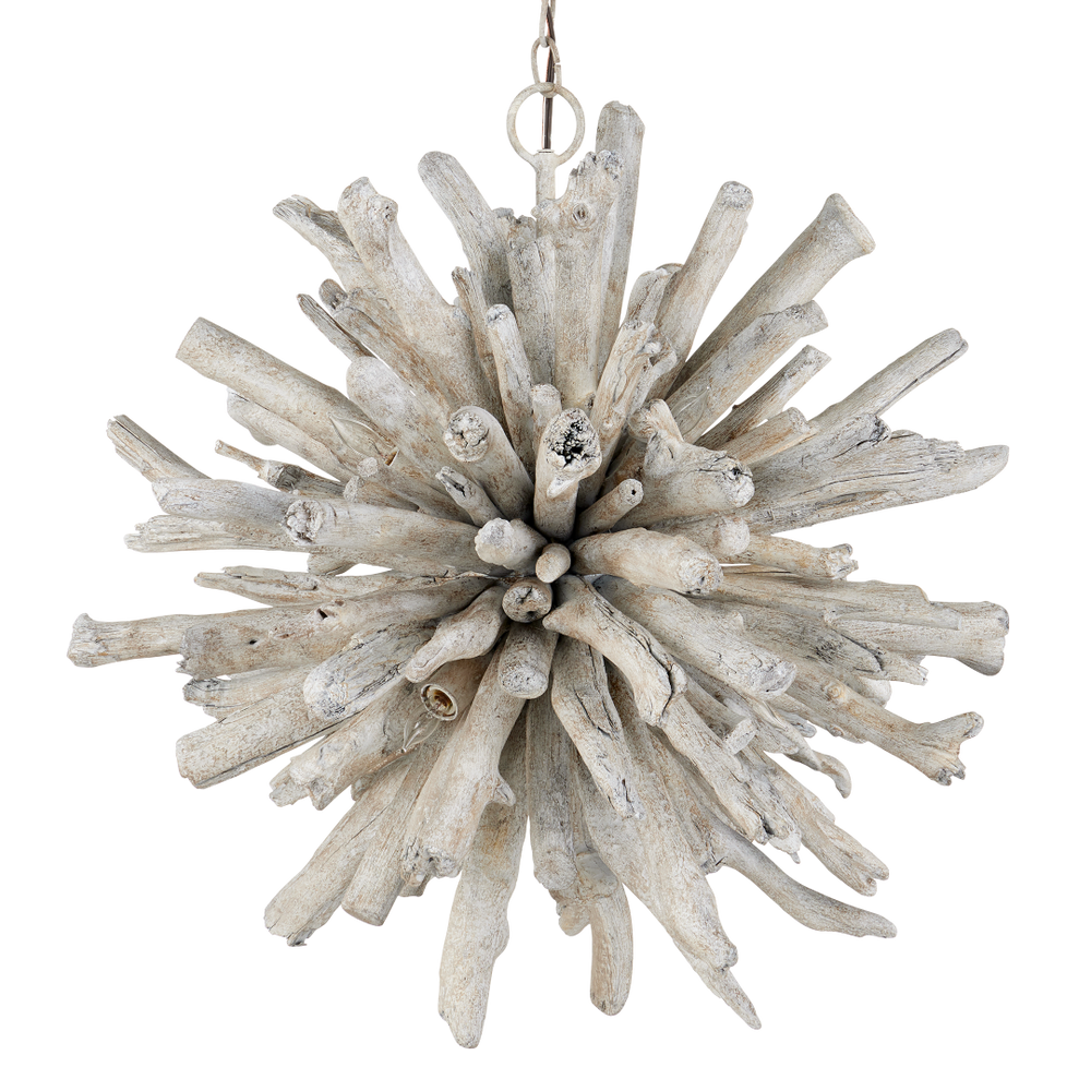 Kuka Pendant Light - Stunning Whitewashed Driftwood Starburst for Coastal Decor & Elegant Spaces