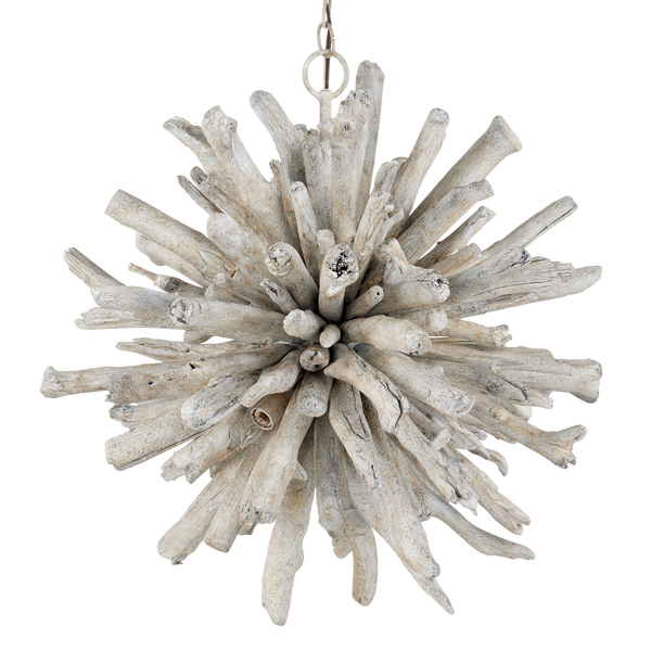 Kuka Pendant Light - Stunning Whitewashed Driftwood Starburst for Coastal Decor & Elegant Spaces