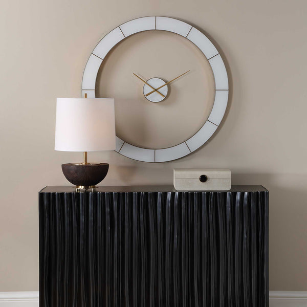 Uttermost Ivory Face Gold Ring Quartz Wall Clock for Modern Living Spaces