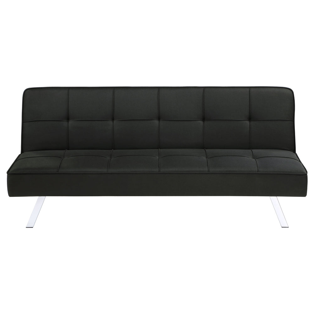 English Elm Joel Black Tufted Convertible Sofa Bed with Plush Upholstery, Metal Legs, Modern Durable Comfort B062P344955