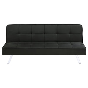 English Elm Joel Black Tufted Convertible Sofa Bed with Plush Upholstery, Metal Legs, Modern Durable Comfort B062P344955
