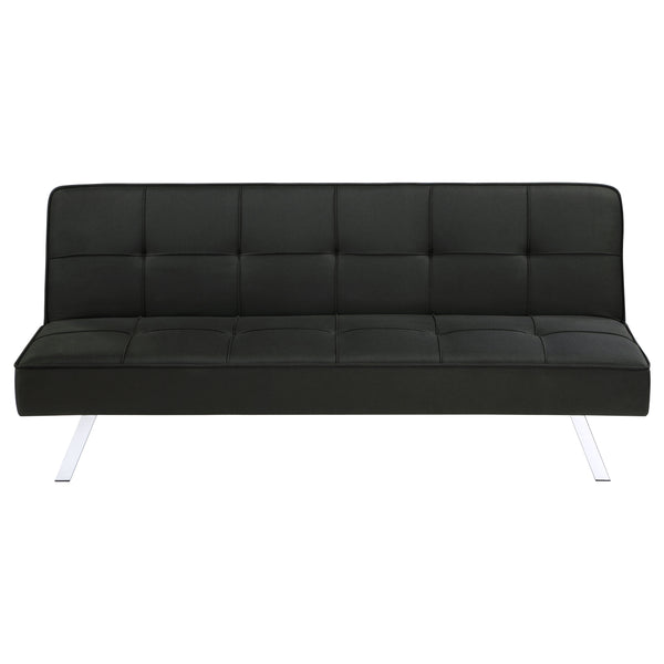 English Elm Joel Black Tufted Convertible Sofa Bed with Plush Upholstery, Metal Legs, Modern Durable Comfort B062P344955