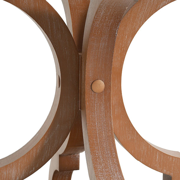 English Elm Accent Table French Country Hourglass Base Carved Wood Distressed Finish Entryway Side 69816.00NTL