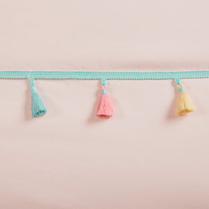 JLA Home Mi Zone Kids - Tassel Hypoallergenic Comforter Set with Embroidered Heart Pillow, OEKO-TEX Antimicrobial, Kid-Friendly Decor Blush MZK10-262