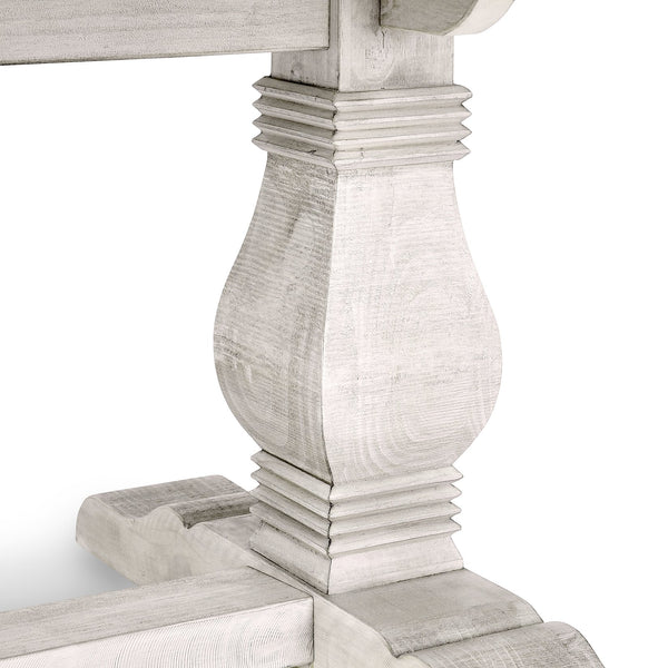 English Elm Caleb 94" Distressed Ivory Farmhouse Dining Table - Handcrafted Solid Pine, Rustic Reclaimed Charm B2723S00004