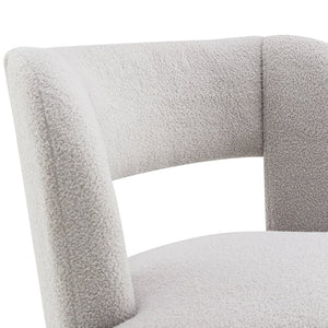 English Elm Swivel Teddy Fabric Barrel Chair with 360° Base, Plush Upholstery, Durable Plywood Frame, Cozy Seating Grey W2671P230455