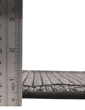 Unique Loom Outdoor Border Multi Border Machine Made Border Rug Gray, Black/Gray/Silver 6' 0" x 6' 0"