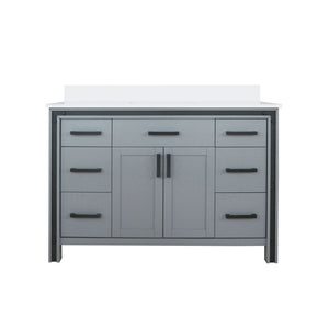 English Elm Dark Grey Bath Vanity 48"W X 22"D With Durable Cultured Marble Top & Ample Storage Solutions B2731P260696