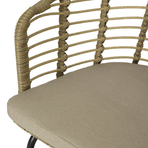 English Elm Christopher Knight Home® - RANDY Wicker Tub Chair Brown/Beige – Modern Polyethylene Rattan, Water‑Resistant Cushion, Compact уют 70834.00LBRN