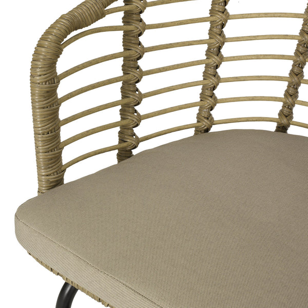 English Elm Christopher Knight Home® - RANDY Wicker Tub Chair Brown/Beige – Modern Polyethylene Rattan, Water‑Resistant Cushion, Compact уют 70834.00LBRN