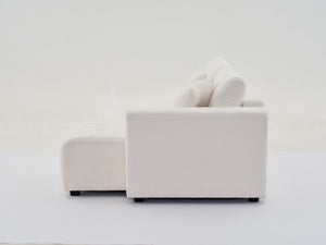 English Elm Scandinavian Channel Tufted L Shaped Sectional Sofa with Plush Foam Cushioned Seating B2730S00042