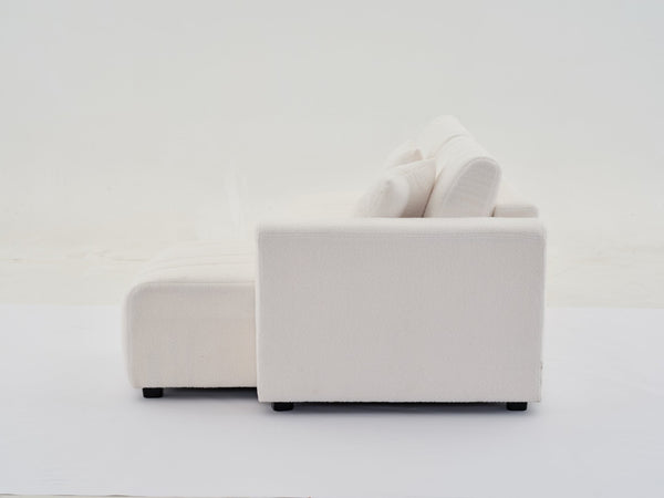 English Elm Scandinavian Channel Tufted L Shaped Sectional Sofa with Plush Foam Cushioned Seating B2730S00042