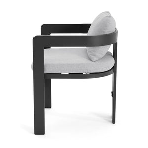 English Elm Christopher Knight Home® - Pula Outdoor Aluminum Dining Chair Set of 2 — Weather‑Resistant Lightweight Frames with Plush Cushions Black,Grey N775P221509G