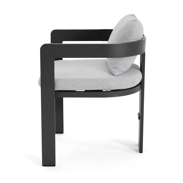 English Elm Christopher Knight Home® - Pula Outdoor Aluminum Dining Chair Set of 2 — Weather‑Resistant Lightweight Frames with Plush Cushions Black,Grey N775P221509G