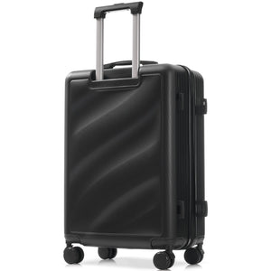 English Elm Luggage 3 Piece Hard Shell Abs Suitcase Set with Spinner Wheels and Tsa Lock Black N730P304620B