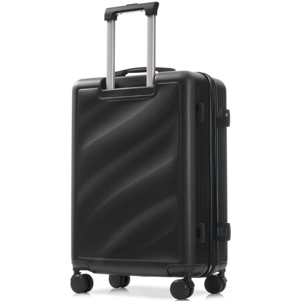 English Elm Luggage 3 Piece Hard Shell Abs Suitcase Set with Spinner Wheels and Tsa Lock Black N730P304620B