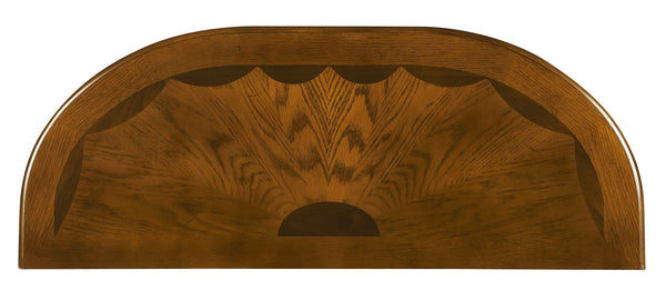 Butler Specialty Kimball Elegant Demilune Wood Console Table With Antique Brass Hardware And Open Shelf Design Medium Brown Rubberwood Solids,Cherry,Maple And Walnut Veneers,Mdf,Resin 653001-butler