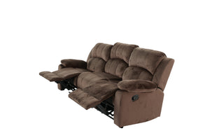 English Elm Comfortable Motion Sofa Oversized 83" Chocolate Padded Suede Reclining Couch Wide Arms Plush Comfort B011P205572