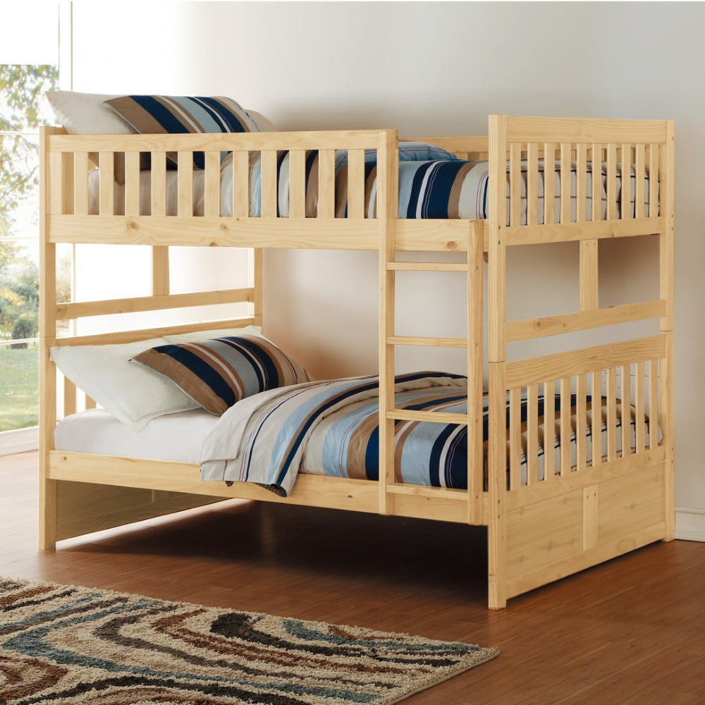 English Elm Bunk Bed Twin Over Full Solid Pine Frame with Guard Rails for Youth Bedroom B011S02411