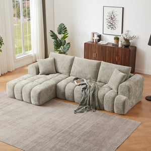 English Elm Chenille Oversized L-Shape Luxury Sectional Sofa - Minimalist Design For Comfort & Style, No Assembly! W2339S00041