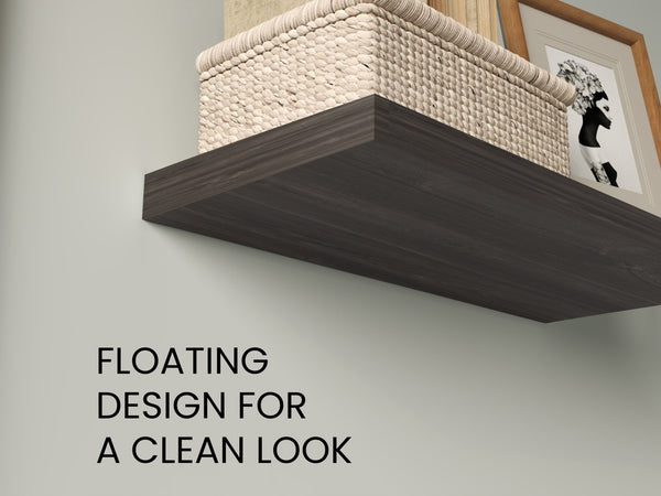 English Elm Floating Shelves, Sienna - Modern Wall-Mounted Storage Solution For Stylish Home Decor & Organization B097P369449-GIGA