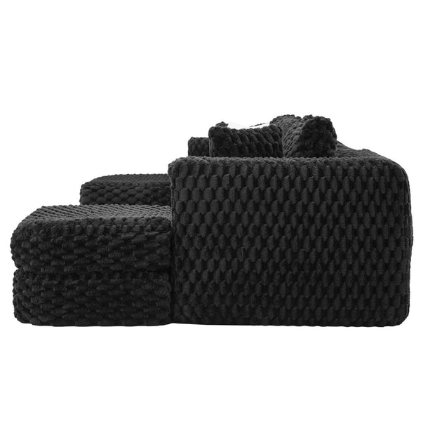 English Elm Swivel Barrel Accent Chair Chenille Tufted Round Club Seat for Living Room Lounge Black N719S002360B