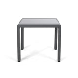 Christopher Knight Home® - Noble House - Cape Coral Outdoor Aluminum Side Table with Glass Top