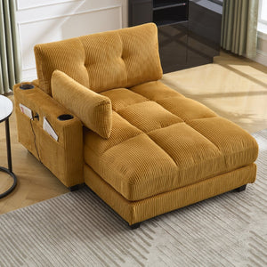 English Elm United Cozy Cloud Sofa Bed With Adjustable Backrest, Usb Charging, Cup Holders & Storage Pockets W1568S00165-GIGA