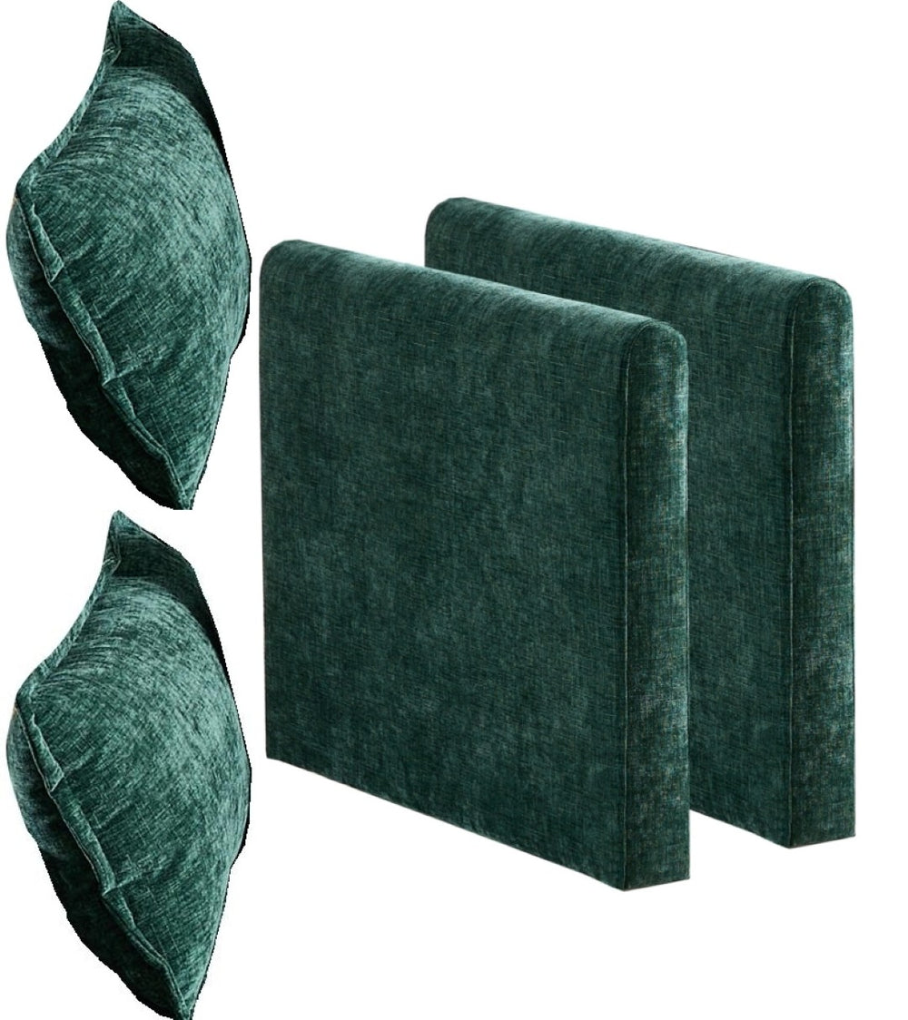 English Elm Cloud Modular Sectional Armrest with Chenille Upholstery Plush Double Layer Cushion Seating Green W1143P378702