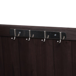 English Elm K&K 53.3" Outdoor Kitchen Island with 1.2" Stainless Top, Spacious Storage, Raised Shelf, Wheels Brown N707P250628Z