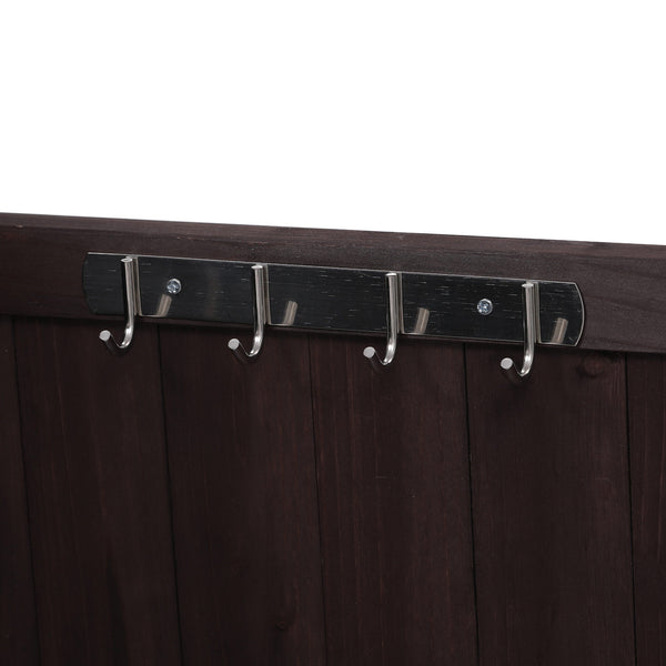 English Elm K&K 53.3" Outdoor Kitchen Island with 1.2" Stainless Top, Spacious Storage, Raised Shelf, Wheels Brown N707P250628Z