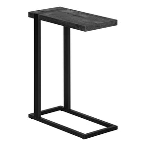 English Elm Accent C-Shaped Side Table with Reclaimed Wood-Look Top and Sleek Metal Frame for Small Spaces Black 28 L x 13 W x 6 H B2710P219150