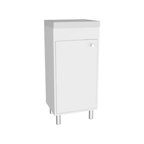 English Elm Rivera Freestandin 84cm White Bathroom Vanity Cabinet with Single Door, Open Shelf, MDF Modern Design B070P337049