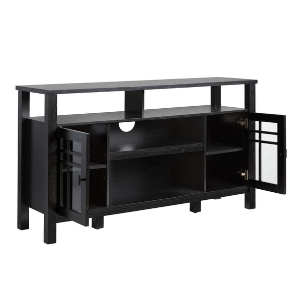 58" 2-Door Transitional Sideboard Black HTTD5DBL2 Walker Edison