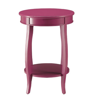 English Elm Purple Accent Table With Elegant Cabriole Legs & Open Shelf For Stylish Storage Solutions B062P209054-GIGA