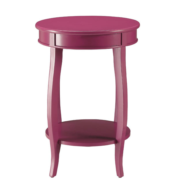 English Elm Purple Accent Table With Elegant Cabriole Legs & Open Shelf For Stylish Storage Solutions B062P209054-GIGA