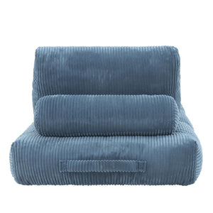 English Elm 70.8"corduroy Fabric Oversized Bean Bag Couch Plush Ergonomic Lounger for Dorm or Bedroom Blue W3975P440927