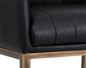 Sunpan WOLFE Lounge Chair - Bravo Black Faux Leather, Retro-Inspired, Urban-Chic Comfort for Modern Spaces 112329
