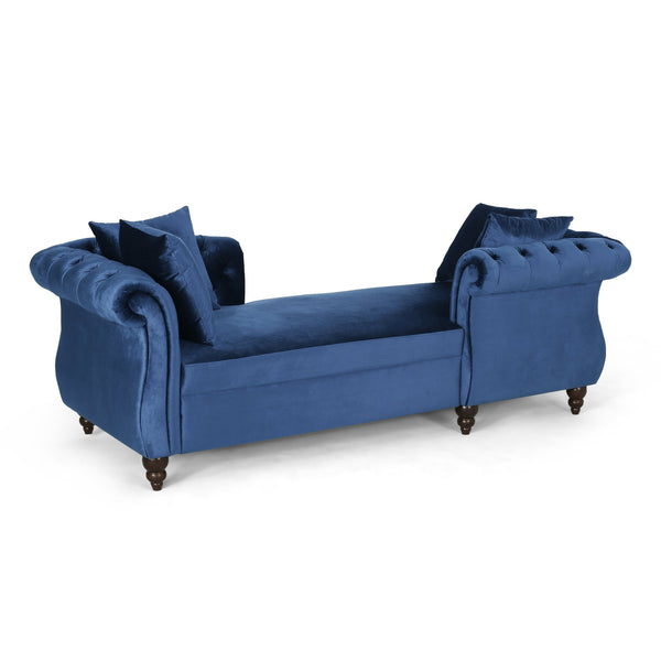 English Elm Christopher Knight Home® - Chaise Lounge Part - Elegant Navy Blue Velvet With Button-Tufted Design For Modern Comfort & Style 67581.00ANBLU