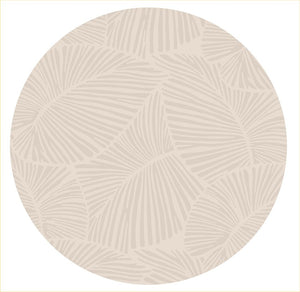 English Elm CURVE Beige Round Rug 41" x 41" - Jaquard Woven High-Low Polyester, Durable Kid & Pet Friendly Decor B186P261389
