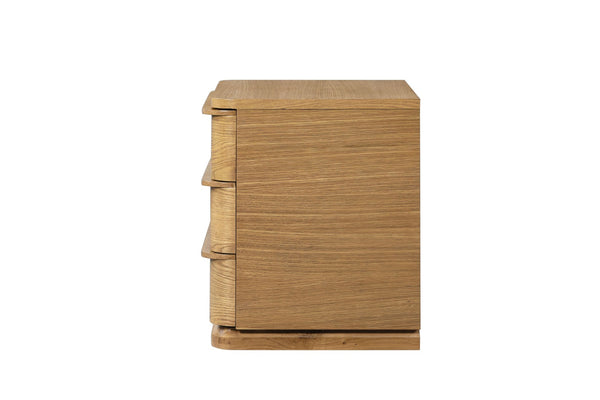 English Elm Zoey Wire-brushed White Oak Veneer Nightstand with Smooth Drawer for Modern Bedrooms B2756P504967
