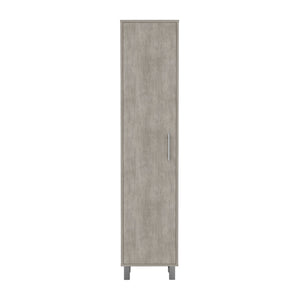 English Elm Storage Cabinet Buccan Laundry Concrete Gray – 5-Shelf Engineered Wood Organizer, Slim Profile B092142828