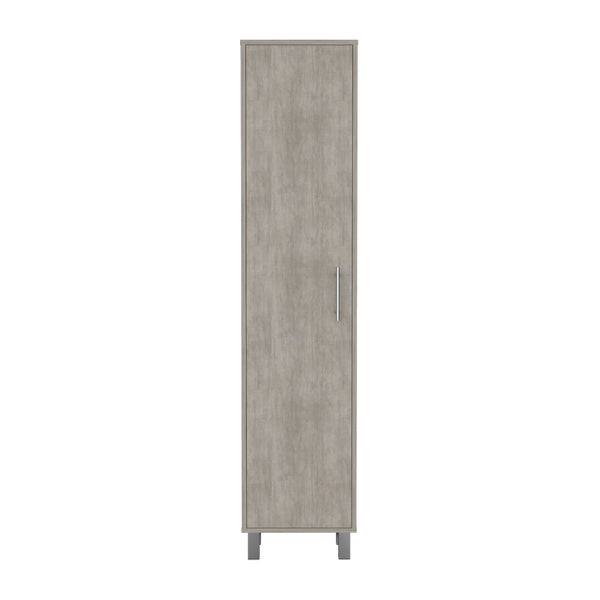 English Elm Storage Cabinet Buccan Laundry Concrete Gray – 5-Shelf Engineered Wood Organizer, Slim Profile B092142828