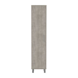 Concrete Gray Storage Cabinet with Single Door & 5 Shelves, 11.7