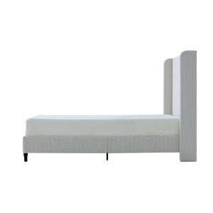 English Elm Harper Upholstered Bed With 54" Tall Headboard, Cream Boucle, Easy Assembly, No Box Spring Needed B083P331957