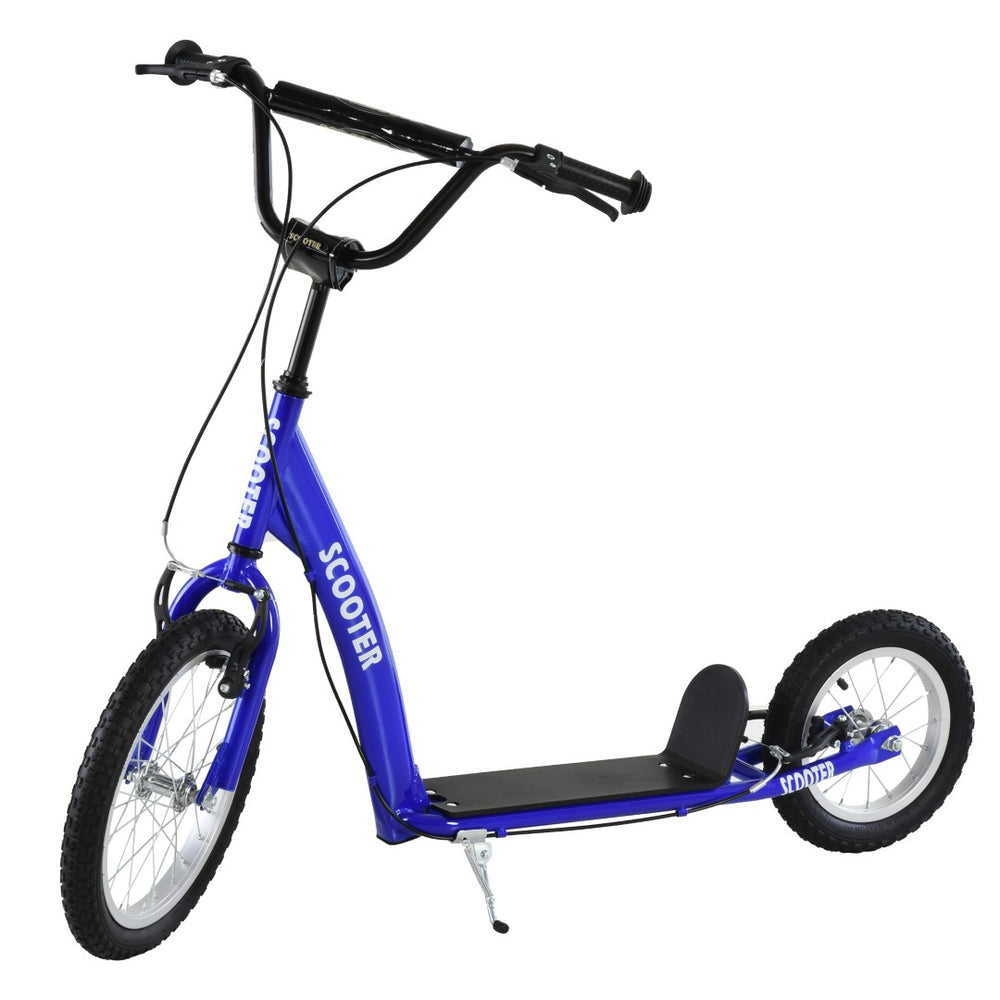 English Elm Aosom Kids Kick Scooter Steel Frame Inflatable Wheels Adjustable Handlebar Ages 5 Up W2225P249785